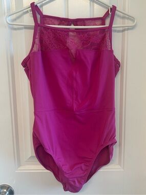 Mirella pink dance leotard with lace.